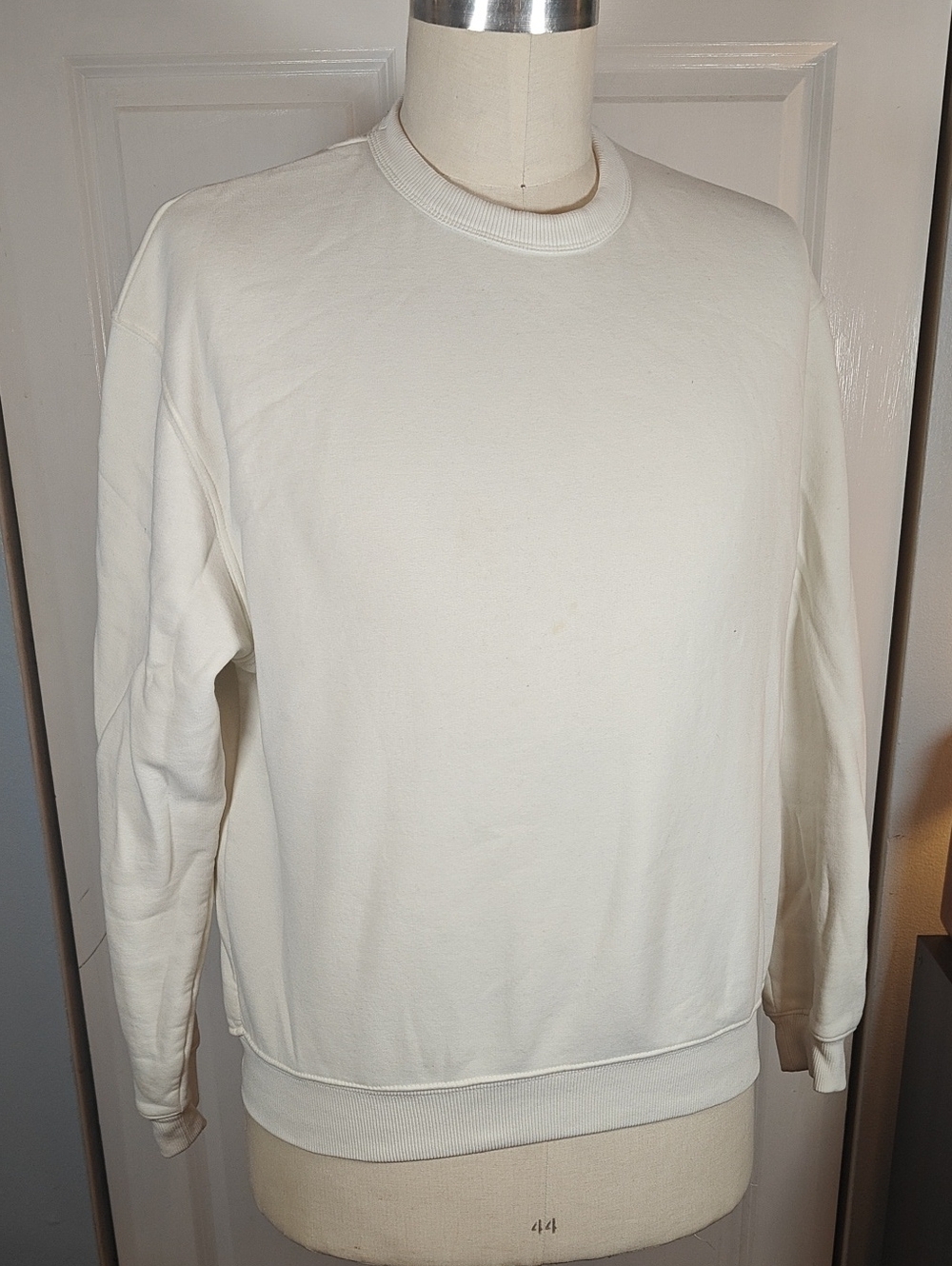 Denim & Flower Cream Boxy Crewneck Sweatshirt Mens Large